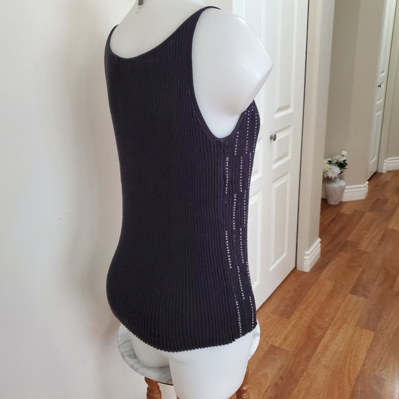 Vintage Mexx Black & Silver Sleeveless Tank Top L/XL - Picture 4 of 4